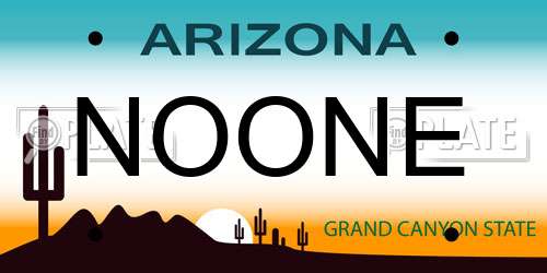 NOONE Arizona License Plate