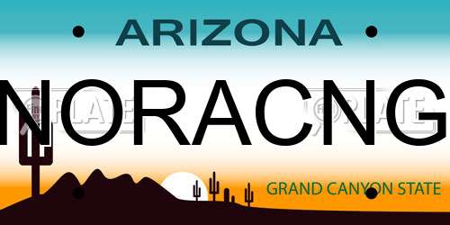 NORACNG Arizona License Plate