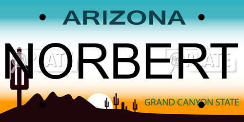 NORBERT Arizona License Plate
