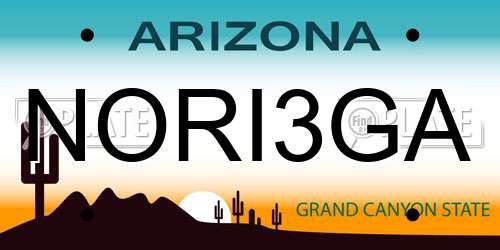 NORI3GA Arizona License Plate