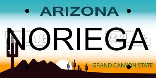 NORIEGA Arizona License Plate