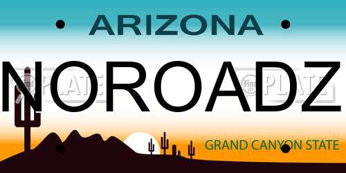 NOROADZ Arizona License Plate