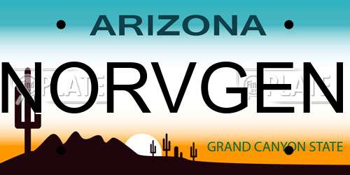 NORVGEN Arizona License Plate