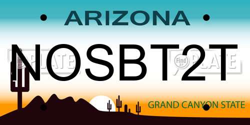 NOSBT2T Arizona License Plate