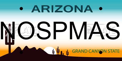 NOSPMAS Arizona License Plate