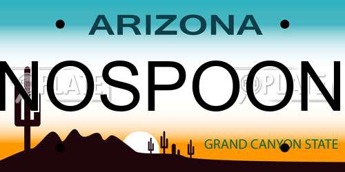 NOSPOON Arizona License Plate