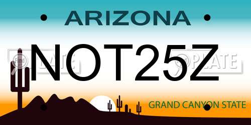 NOT25Z Arizona License Plate