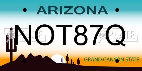 NOT87Q Arizona License Plate