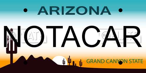 NOTACAR Arizona License Plate