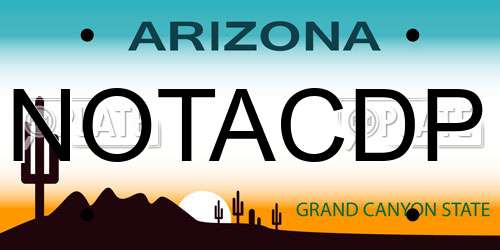 NOTACDP Arizona License Plate