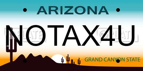 NOTAX4U Arizona License Plate