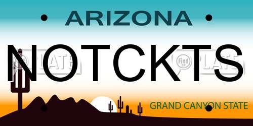 NOTCKTS Arizona License Plate