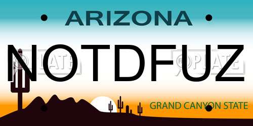 NOTDFUZ Arizona License Plate