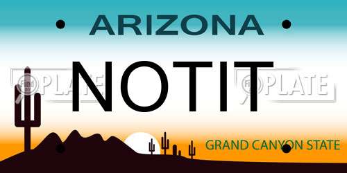 NOTIT Arizona License Plate