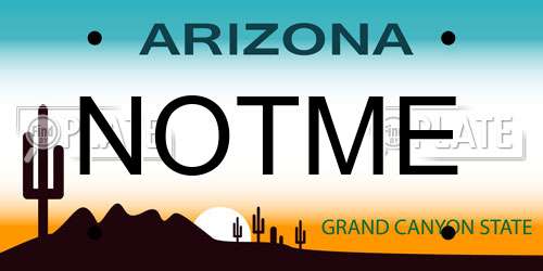 NOTME Arizona License Plate