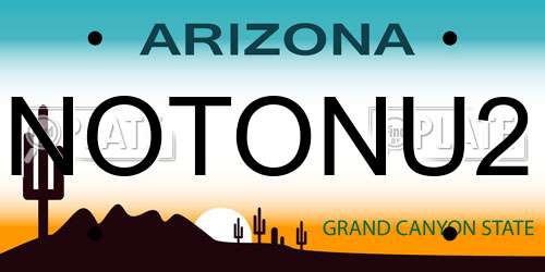 NOTONU2 Arizona License Plate
