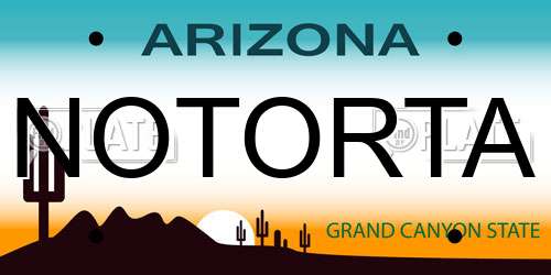 NOTORTA Arizona License Plate