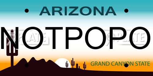 NOTPOPO Arizona License Plate