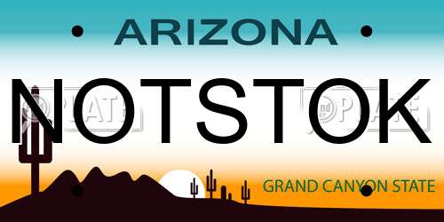 NOTSTOK Arizona License Plate