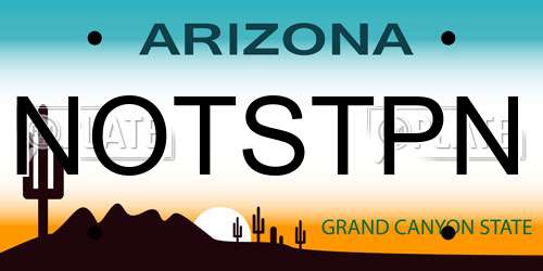 NOTSTPN Arizona License Plate