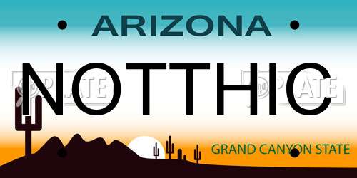 NOTTHIC Arizona License Plate