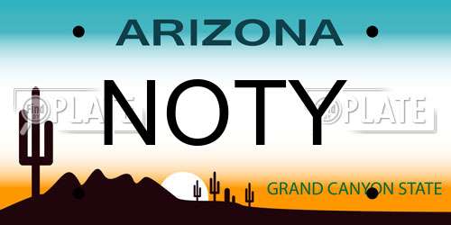 NOTY Arizona License Plate