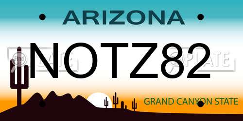 NOTZ82 Arizona License Plate