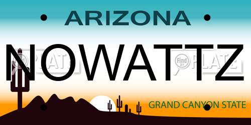 NOWATTZ Arizona License Plate