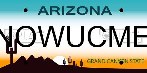 NOWUCME Arizona License Plate