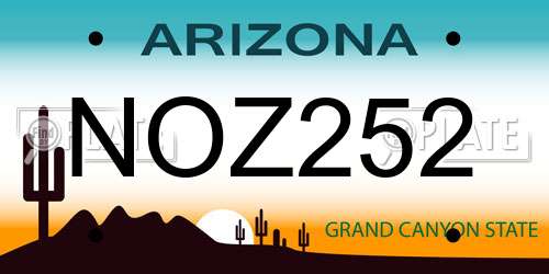 NOZ252 Arizona License Plate