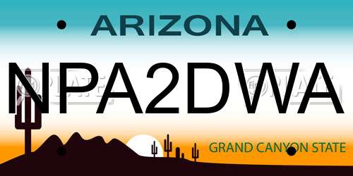 NPA2DWA Arizona License Plate