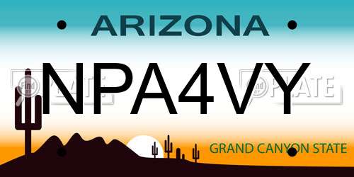 NPA4VY license plate in AZ state