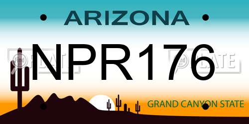 NPR176 Arizona License Plate