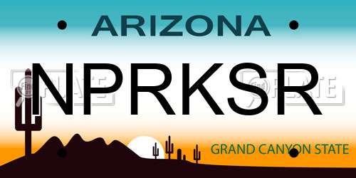 NPRKSR Arizona License Plate