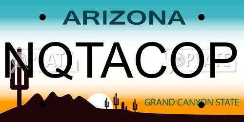 NQTACOP Arizona License Plate