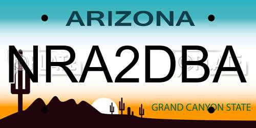 NRA2DBA Arizona License Plate
