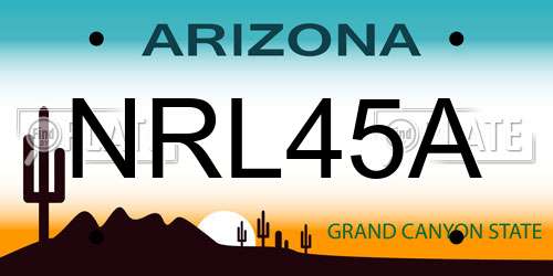 NRL45A Arizona License Plate