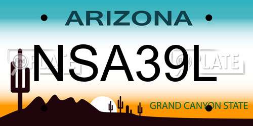 NSA39L Arizona License Plate