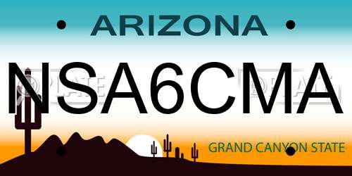 NSA6CMA Arizona License Plate