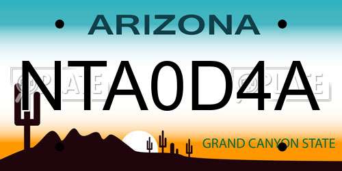 NTA0D4A Arizona License Plate