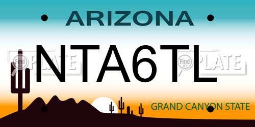 NTA6TL Arizona License Plate