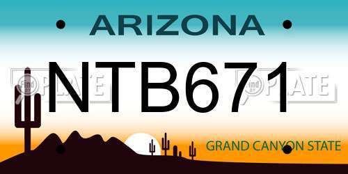 NTB671 Arizona License Plate