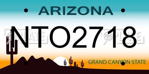 NTO2718 Arizona License Plate