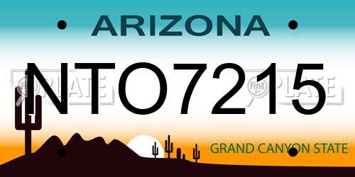 NTO7215 Arizona License Plate
