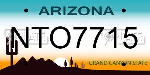 NTO7715 Arizona License Plate