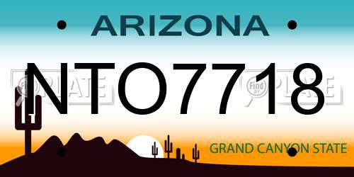 NTO7718 Arizona License Plate