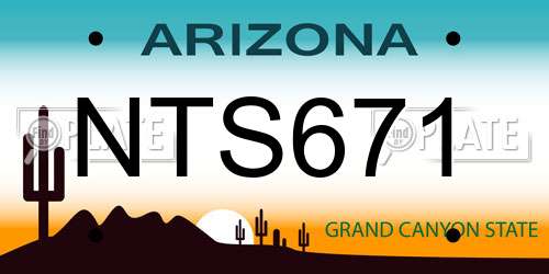 NTS671 Arizona License Plate