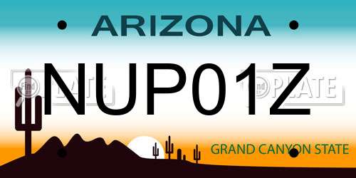 NUP01Z Arizona License Plate