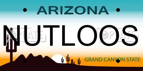NUTLOOS Arizona License Plate