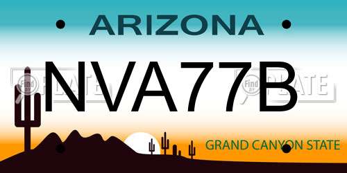 NVA77B Arizona License Plate